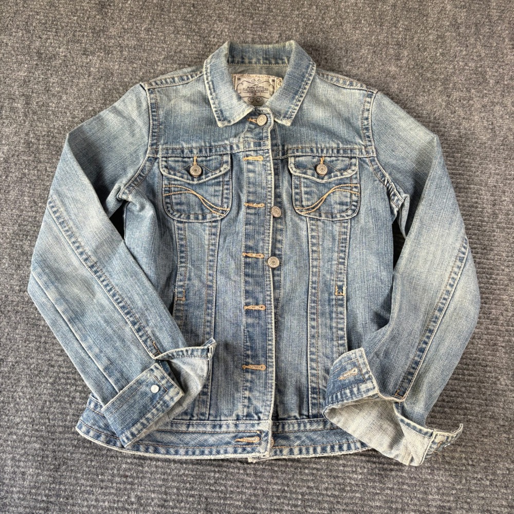 Old Navy Denim Trucker Jacket Light Wash Blue XL Classic Jean Jacket 4481